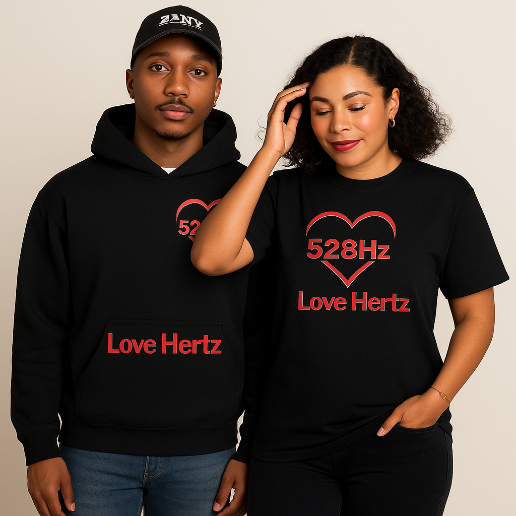 528Hz Love Hertz Tee - Shadow Signal (Black)