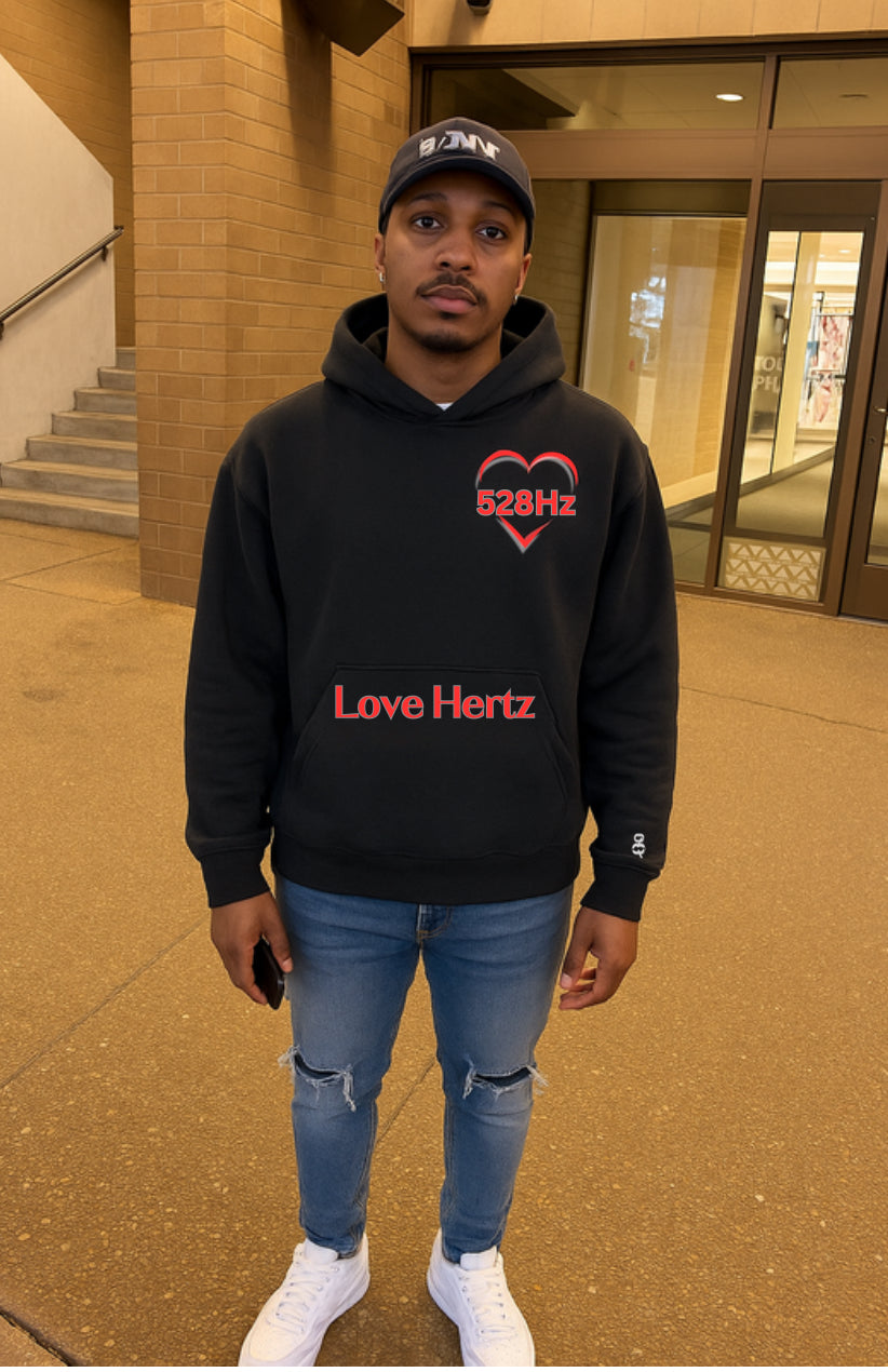 528Hz Love Hertz Tee - Shadow Signal (Black)