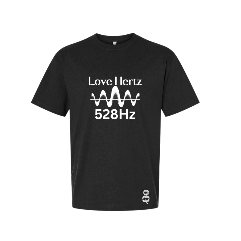 528Hz Waveform Tee — Shadow signal (Black)