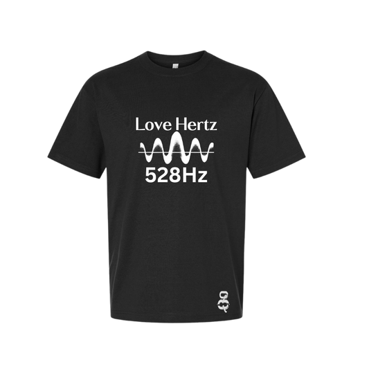 528Hz Waveform Tee — Shadow signal (Black)