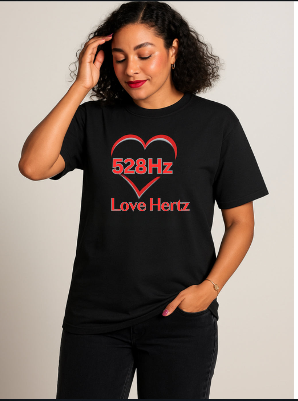 528Hz Love Hertz Tee - Shadow Signal (Black)